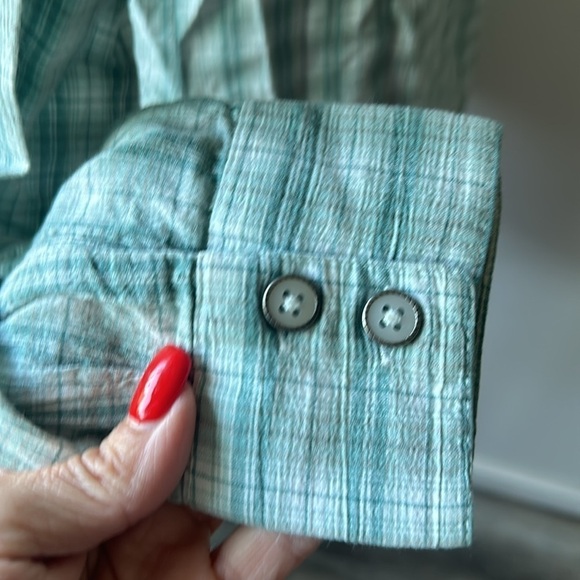 Pendleton top size XS shades of green sage button up women’s fitted - Picture 5 of 11